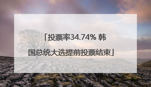 投票率34.74% 韩国总统大选提前投票结束
