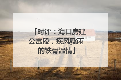 时评：海口房建公寓段，疾风骤雨的铁骨温情