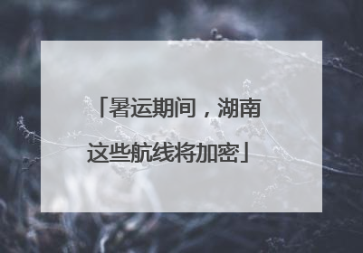 暑运期间，湖南这些航线将加密