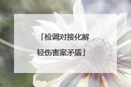 检调对接化解轻伤害案矛盾