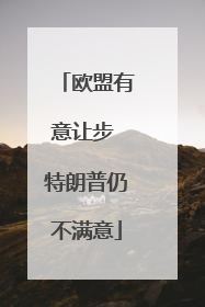 欧盟有意让步 特朗普仍不满意