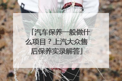 汽车保养一般做什么项目？上汽大众售后保养实录解答