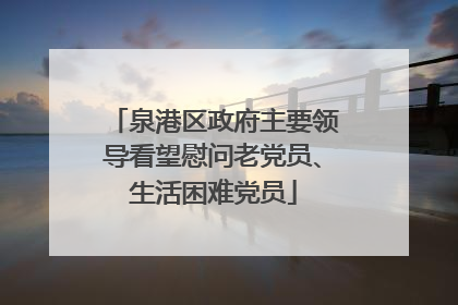 泉港区政府主要领导看望慰问老党员、生活困难党员