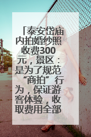 泰安岱庙内拍婚纱照收费300元，景区：是为了规范“商拍”行为，保证游客体验，收取费用全部上交国库