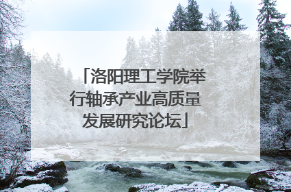 洛阳理工学院举行轴承产业高质量发展研究论坛