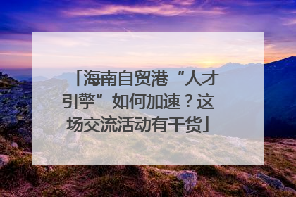 海南自贸港“人才引擎”如何加速？这场交流活动有干货