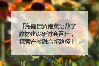海南自贸港英语数字教材建设研讨会召开，探索产教融合新路径