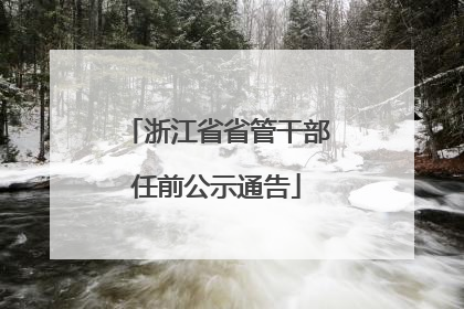 浙江省省管干部任前公示通告