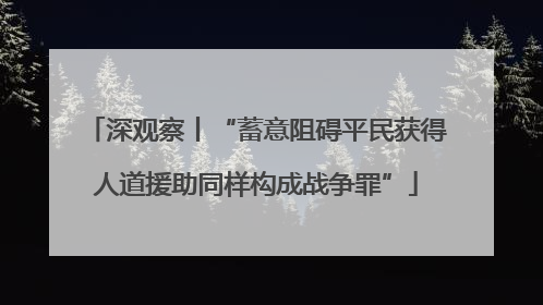 深观察丨“蓄意阻碍平民获得人道援助同样构成战争罪”