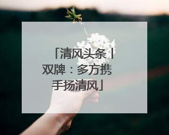 清风头条丨双牌：多方携手扬清风
