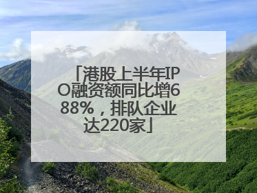 港股上半年IPO融资额同比增688%，排队企业达220家