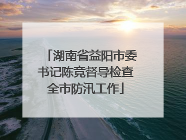 湖南省益阳市委书记陈竞督导检查全市防汛工作