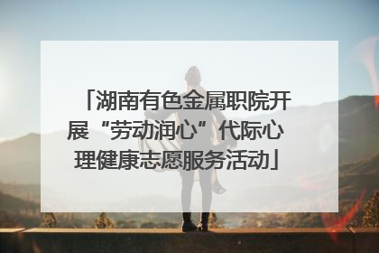湖南有色金属职院开展“劳动润心”代际心理健康志愿服务活动