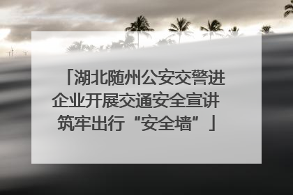 湖北随州公安交警进企业开展交通安全宣讲筑牢出行“安全墙”