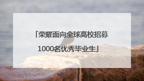 荣耀面向全球高校招募1000名优秀毕业生