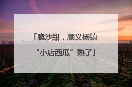 脆沙甜，顺义杨镇“小店西瓜”熟了