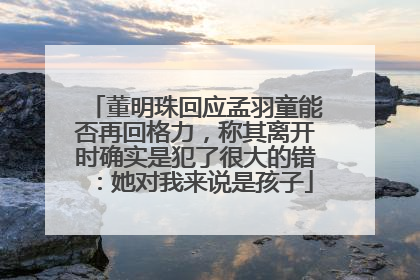 董明珠回应孟羽童能否再回格力，称其离开时确实是犯了很大的错：她对我来说是孩子