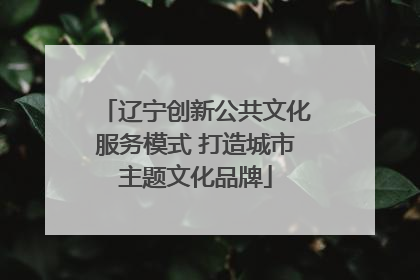 辽宁创新公共文化服务模式 打造城市主题文化品牌