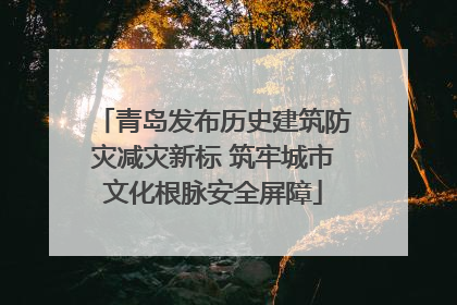 青岛发布历史建筑防灾减灾新标 筑牢城市文化根脉安全屏障