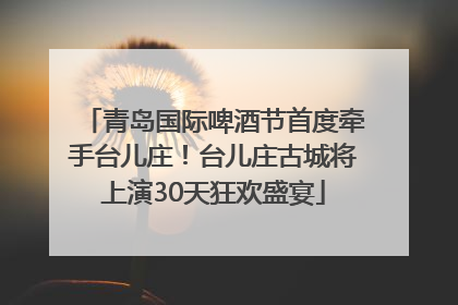 青岛国际啤酒节首度牵手台儿庄！台儿庄古城将上演30天狂欢盛宴