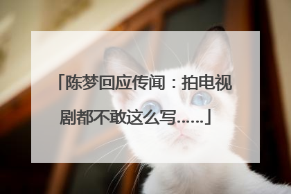 陈梦回应传闻：拍电视剧都不敢这么写……