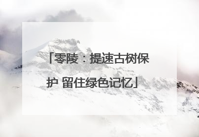 零陵：提速古树保护 留住绿色记忆