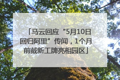 马云回应“5月10日回归阿里”传闻，1个月前戴新工牌亮相园区