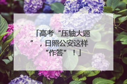 高考“压轴大题”，日照公安这样“作答”！