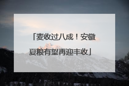 麦收过八成！安徽夏粮有望再迎丰收