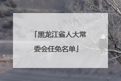 黑龙江省人大常委会任免名单