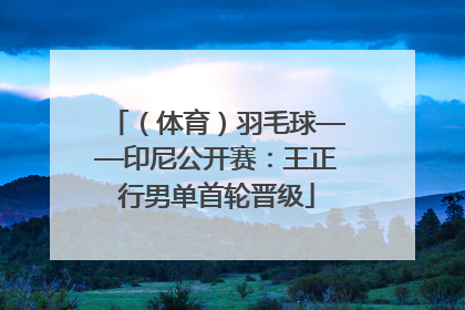 （体育）羽毛球——印尼公开赛：王正行男单首轮晋级