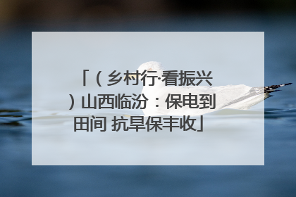（乡村行·看振兴）山西临汾：保电到田间 抗旱保丰收
