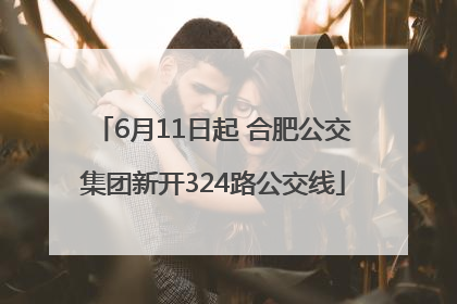 6月11日起 合肥公交集团新开324路公交线